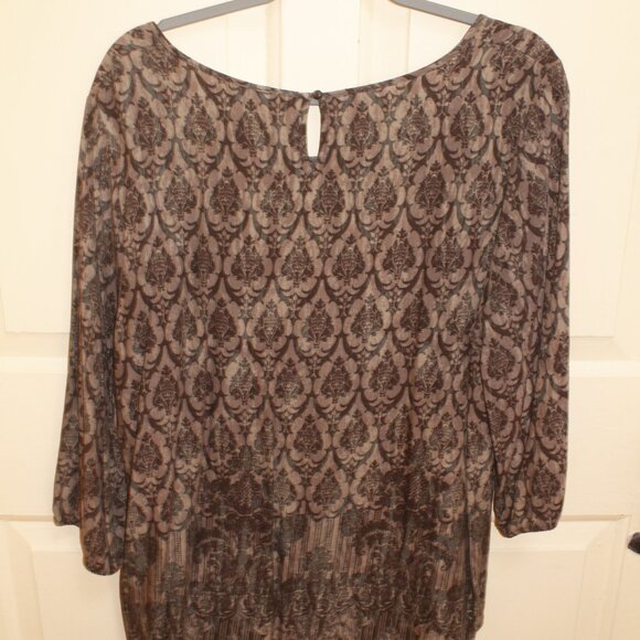 Women's Sonoma Peasant Boho Blouse Top Like New XL Purple & Black - Picture 4 of 4